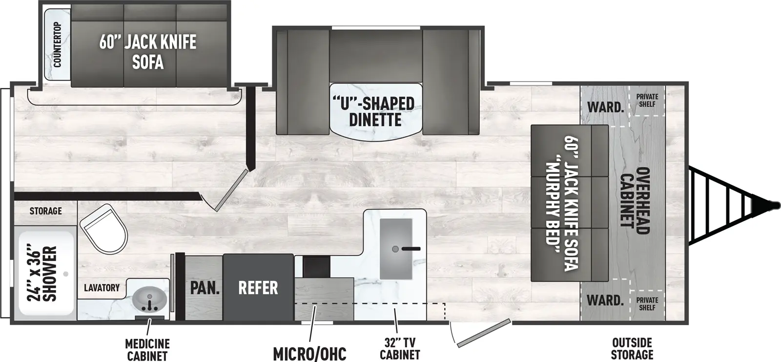 Clipper Travel Trailers 22BHSR Floorplan